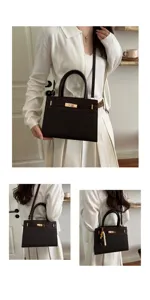 Elegante bruine lederen handtas schoudertas met chique gouden hardware en mooie textuur.