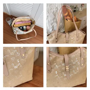 Grote casual canvas shopper tas dagelijkse schoudertas eenvoudige stijl handtas