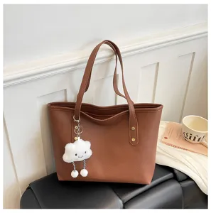 Bolso Tote de Cuero PU Casual de Moda para Mujer Gran Capacidad Bolso de Hombro Elegante Asa Axilar Bolso de Viaje Diario Compras