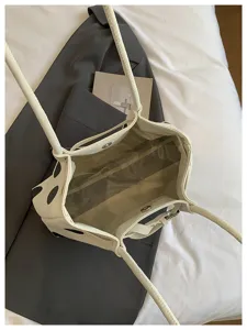 Σικ τσάντα πουγκί με βούλες γυναικεία casual μόδα tote μεγάλη χωρητικότητα τσάντα ώμου