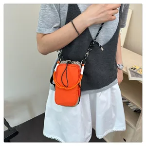 Farbblock Umhängetasche für Outdoor, modische kleine Handytasche für Alltag und Radfahren.
