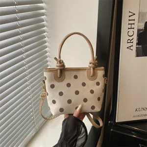 Sac Seau en Nylon À Pois pour Femmes Sac À Bandoulière Minimaliste Fourre-Tout Avec Fermeture Éclair Décontracté Quotidien Navette