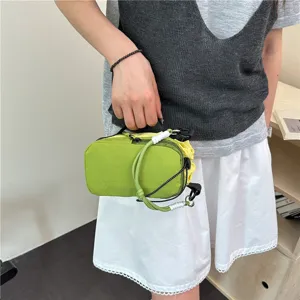 Nylon Farbblock Umhängetasche Handytasche Kordelzug Outdoor Sport Schultertasche Mini Gürteltasche Für Radfahren Lässig Unisex