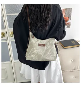 Borsa a zaino tote in tela retro donna casual versatile borsa quotidiana pratica.