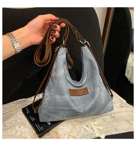 Borsa zaino tote in denim vintage grande capacita borsa a spalla casual donna nuova
