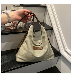 Borsa a zaino a tracolla in tela retrò tote casual grande capacità borsa da donna