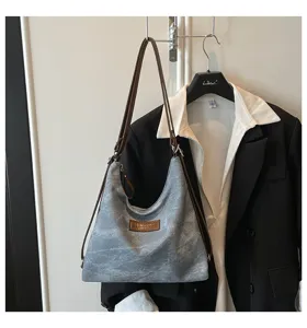 Borsa a tracolla vintage in tela casual grande capacità hobo da donna stile casual