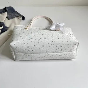 Große Sternen-Leinwand-Tasche, minimalistische lässige Handtasche und Schultertasche für Damen.
