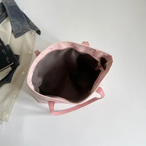 Grosse Kapazitat rosa Canvas Tote Tasche fur Damen, schlichte modische Schultertasche.