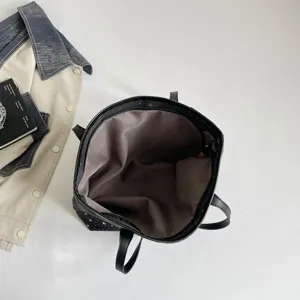 Große Kapazität Sternenmuster Canvas Shopper Tasche lässige einfache Pendler Umhängetasche