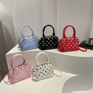 Korean style niche women handbag 2026 summer new minimalist polka dot shell crossbody bag