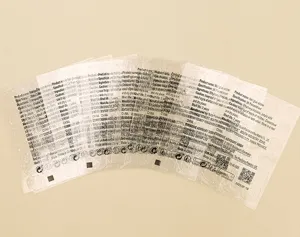 Transparente doppelseitige Nagelklebeetiketten, 24 Stueck pro Blatt, starke klevende Geltabs.
