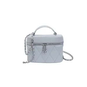 Sac bandoulière matelassé bleu clair pour femme pochette élégante chaîne sac à main mode chic