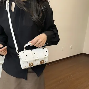 Niche Girly Polka Dot Pillow Crossbody Bag Fashion PU Leather Small Shoulder Handbag Cute Purse For Women