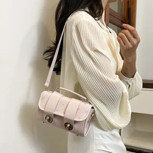 Pink polka dot pillow shoulder bag cute crossbody handbag for women summer fashion style