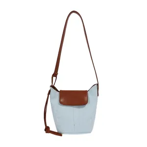 Bolso cruzado de verano informal de mezclilla para mujer, diseño estético de gran capacidad.