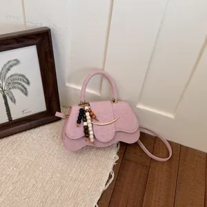 Bolso cruzado rosa de diseño de nicho de tendencia para mujer elegante bolso de color sólido