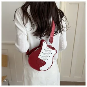 Creative guitar shaped crossbody bag unique casual shoulder bag stylish daily travel bag