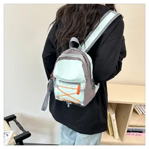 Detail view of the casual mini backpack with drawstring and dual shoulder straps for daily use.