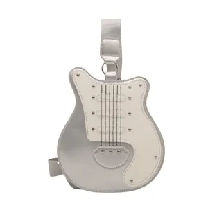 Guitar shaped crossbody shoulder bag creative novelty fashion purse for women outdoor travel daily wear