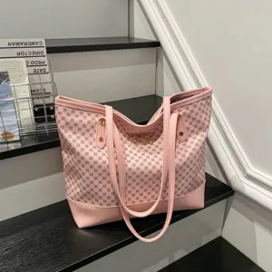 Ροζ τσάντα tote μεγάλη χωρητικότητα τσάντα ώμου μόδα γυναίκες casual τσάντα χειρός κομψή