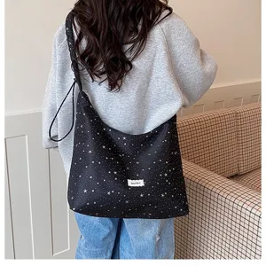 Korean style starry sky shoulder bag large capacity casual tote bag for women daily commuting use