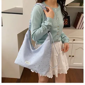 Korean style star print shoulder bag large capacity hobo tote bag daily casual commuter bag