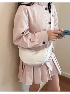 Borsa a tracolla dumpling tinta unita da donna, elegante borsa sottobraccio leggera.