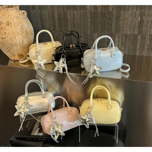 Trendy Boston handbag collection featuring stylish star pendants in multiple vibrant colors.