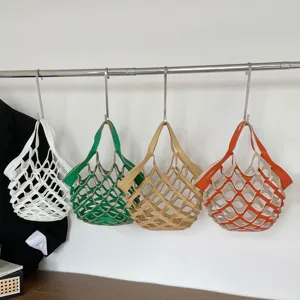 Chic leather mesh handbag, casual hollow out tote bag, lightweight stylish women summer purse.