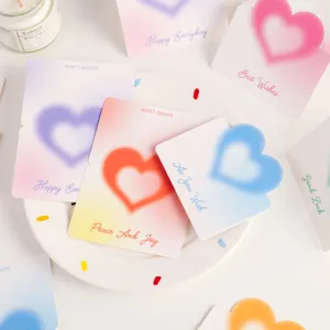 Carte de vœux cœur dégradé carte postale faite main carte de vœux créative anniversaire DIY