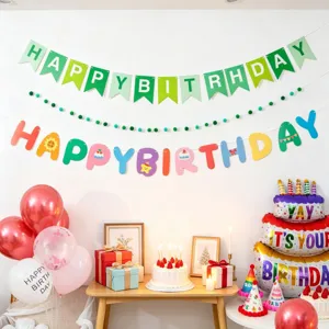 Geburtstag Deko Set bunte Buchstaben Girlande Ballons Foto Requisiten für Feier Party Setup.