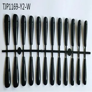 24pcs uñas postizas largas lisas negras puntas de uñas postizas fábrica al por mayor set