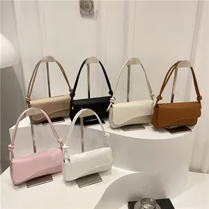 Women Fashion PU Leather Shoulder Bag Casual Solid Color Flap Underarm Bag Chic Commuter Daily Handbag