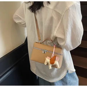 Bolso cruzado de hombro cuadrado de alta gama para mujer con colgante de caballo
