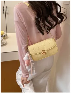 Bolso de axila acolchado elegante para mujer, bolso de hombro y cruzado de cuero PU de moda.