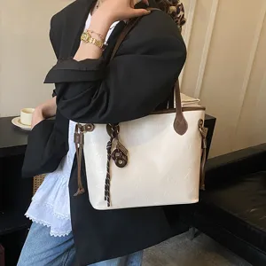 Minimalist commuting tote bag for women large capacity stylish shoulder bag everyday use