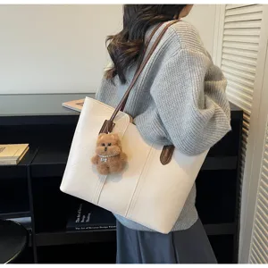 Borsa a tracolla retrò testurizzata da donna, grande capacità, borsa casual elegante.