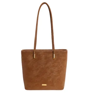 Einfarbig Plüsch Tote Bag Grosse Kapazität Schultertasche Damen Mode Pendler Tasche