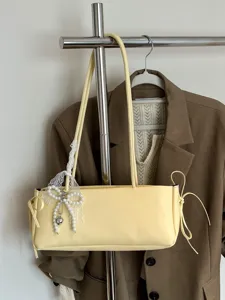 Women PU Leather Shoulder Bag Casual Commuter Underarm Bag Solid Color Simple Daily Handbag Stylish Purse