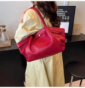 Borsa a tracolla elegante da donna in pelle grande capacità borsa shopper casual.