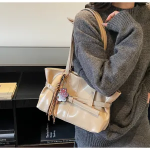 Borsa shopper vintage grande capacita donna moda casual versatile borsa a spalla