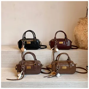 Classic retro boston handbag stylish women shoulder crossbody bag casual top handle tote