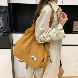 Mochila plisada de moda elegante gran capacidad bolso de hombro casual mujer