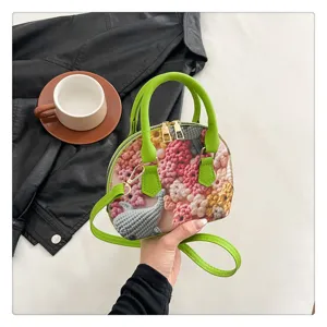 Joli sac à bandoulière mini imprimé baleine fleurs crochet mode quotidienne femme