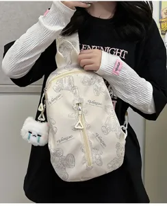 Koreanischer Ins-Stil Lässige Schultertasche Bär Druck Student Brusttasche Sling Bag Damen