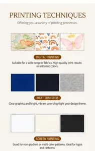 Gros plan sur les options d'impression numérique, thermique et sérigraphie pour pochettes à bijoux