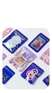 Schillernde Laser-Druckverschlussbeutel zur Aufbewahrung von Kosmetik und Schmuck