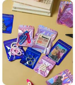 Schillernde, wiederverschließbare Ziplock-Beutel für Schmuck und Make-up
