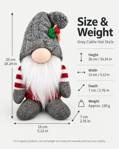 Tabella delle taglie con dimensioni del babbo natale gnomo